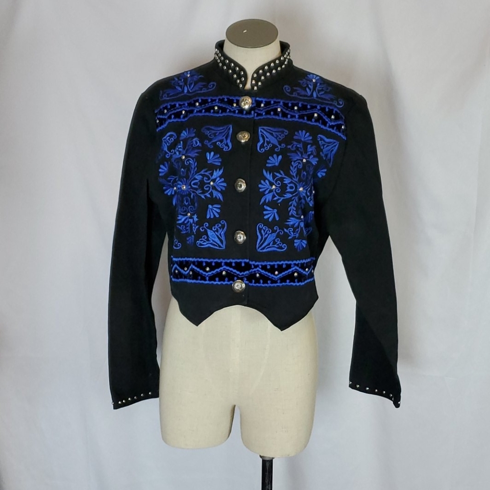 Valencia vtg, M/L denim western embroidered jacket